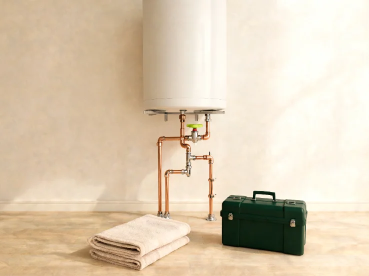 Chauffe-eau de 200 L posé et raccordé
